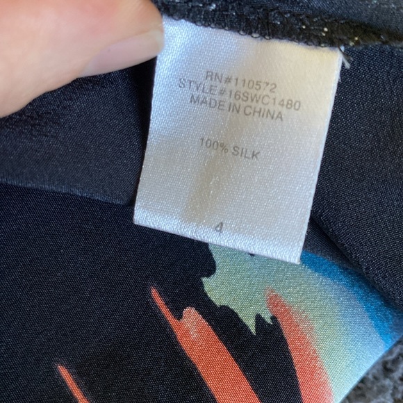 Cute Twelfth Street By Cynthia Vincent 100% Silk Flowy Watercolor Dress Sz 4 - Picture 7 of 7